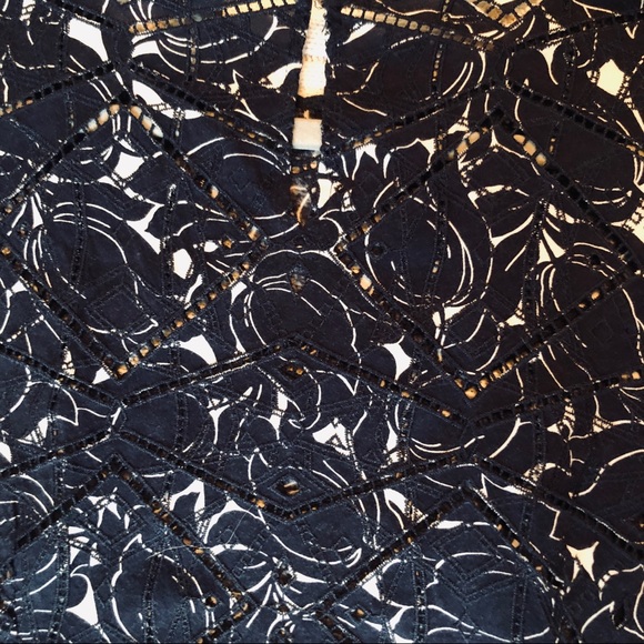 J. Crew | Laser Cut | Navy Blue Floral | Blouse - Picture 4 of 4